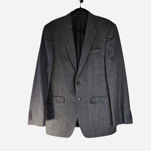 Calvin Klein Macys men's store plaid blazer sport coat jacket size 39R - Picture 1 of 8